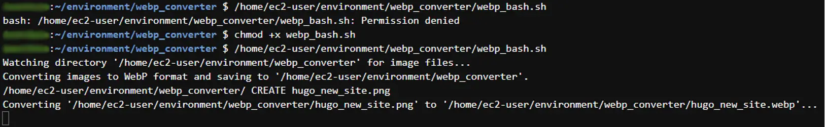 Make bash script executable
